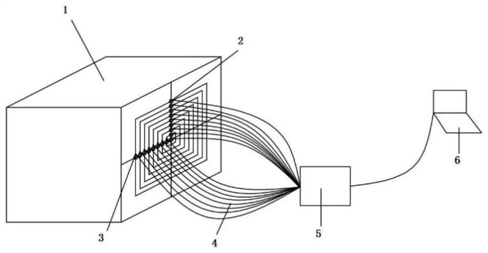 Rock mass grouting diffusion range monitoring method and device