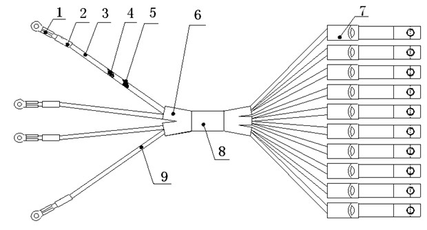 Redundant high-current power cable assembly and assembly method thereof