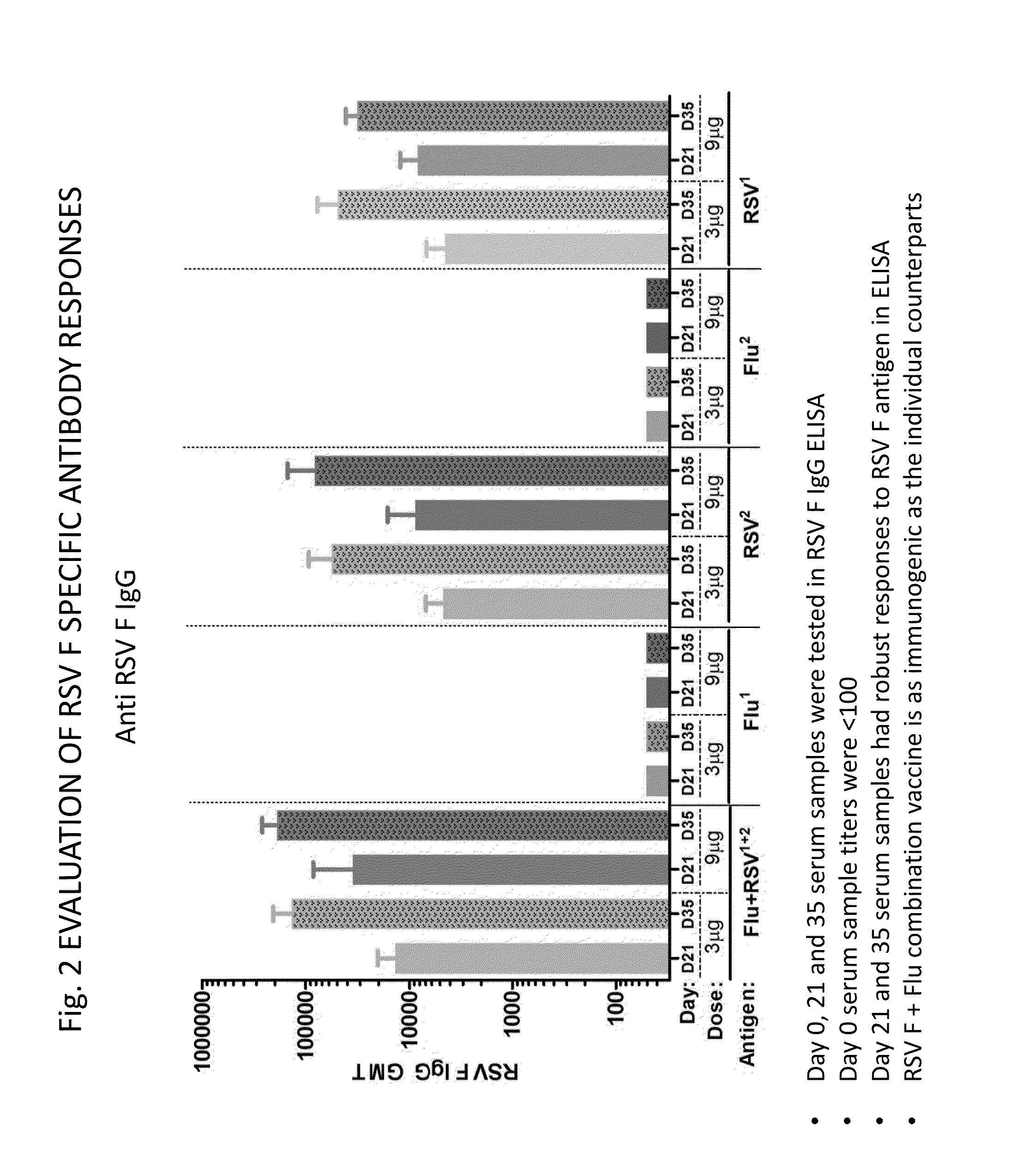 Combination vaccine for respiratory syncytial virus and influenza