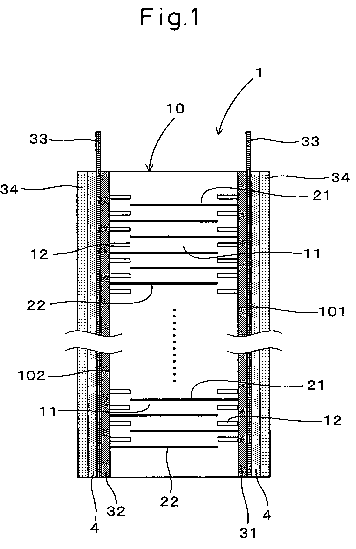 Stacked piezoelectric element, production method thereof and electrically conducting adhesive