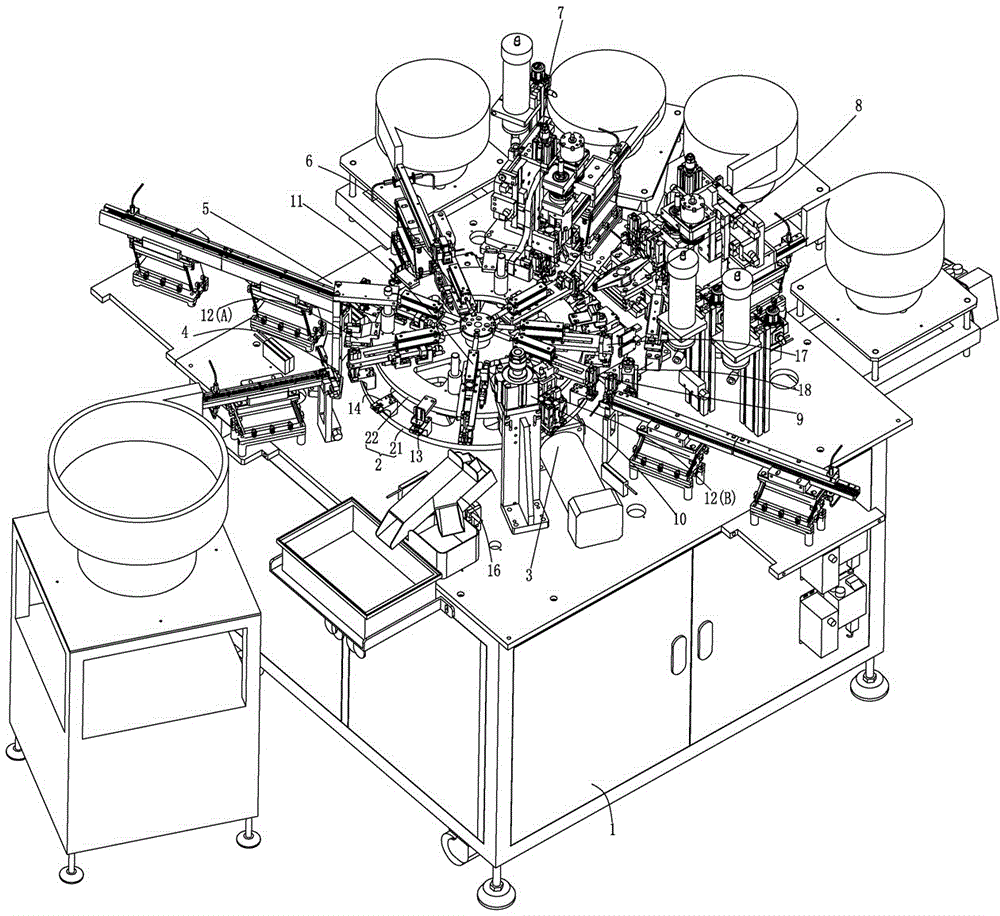 Automatic assembling machine for assembling vehicle-mounted encoder