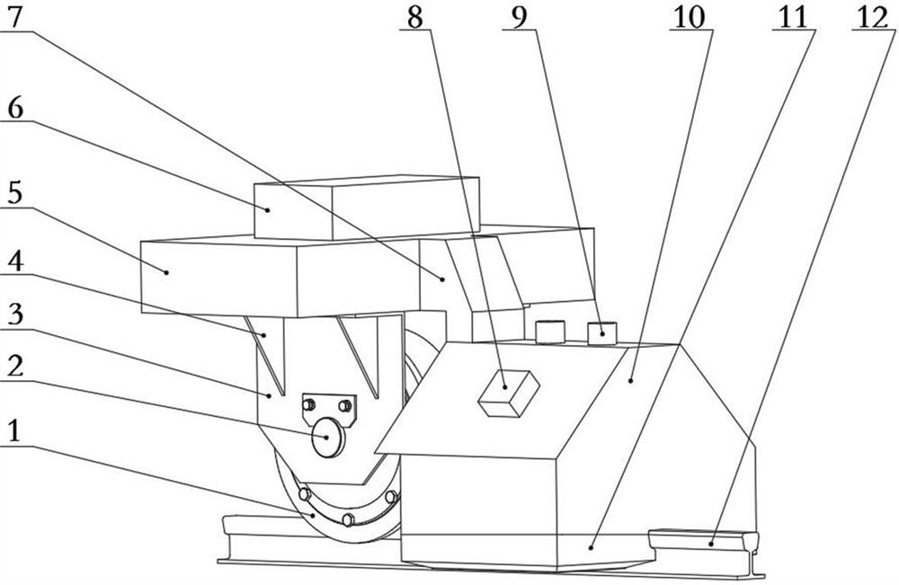 Rail transit wheel and rail shot blasting cleaning device