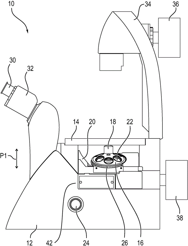 Microscope having two access openings for the fluorescence device