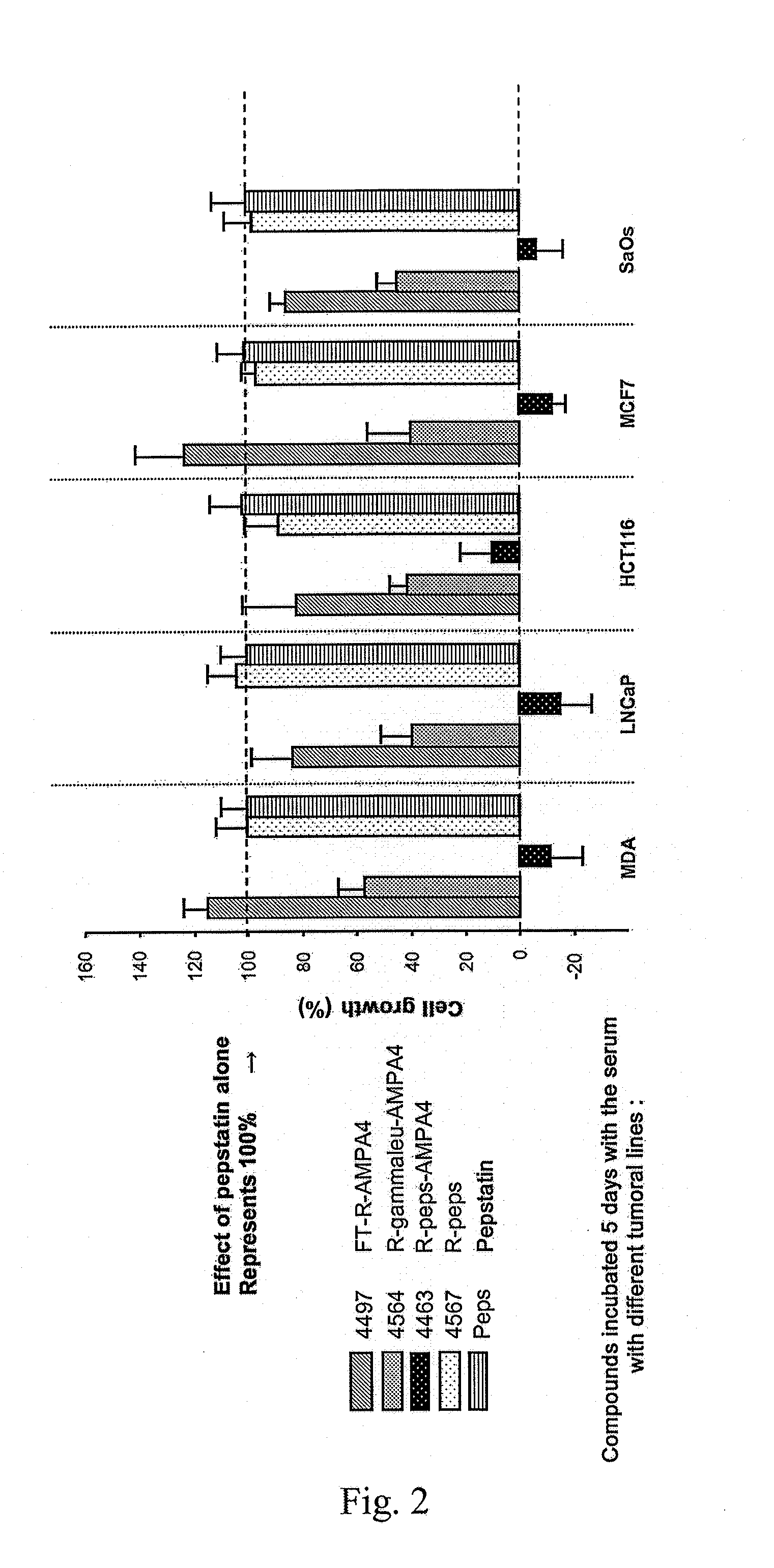 Use of constrained dipeptide and tripeptide mimic oligomers as vectorization agents