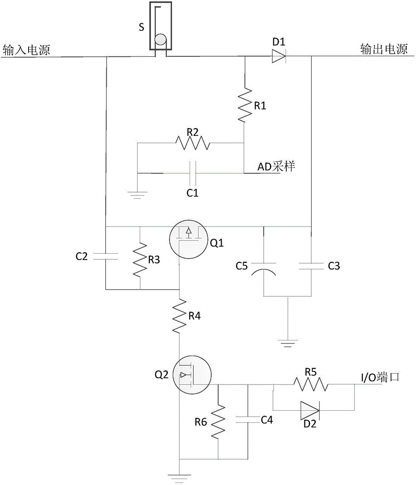 A power supply stability on-off control circuit and control method used in sea surface floating equipment