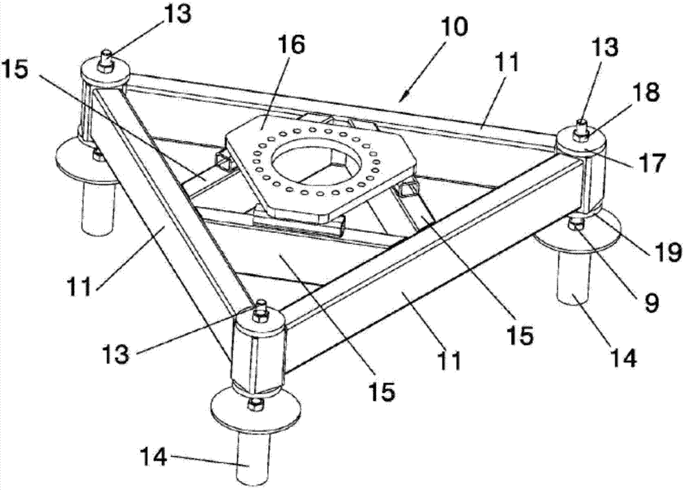 Structure for a dish-type point-based solar concentration system, and concentration system including said structure