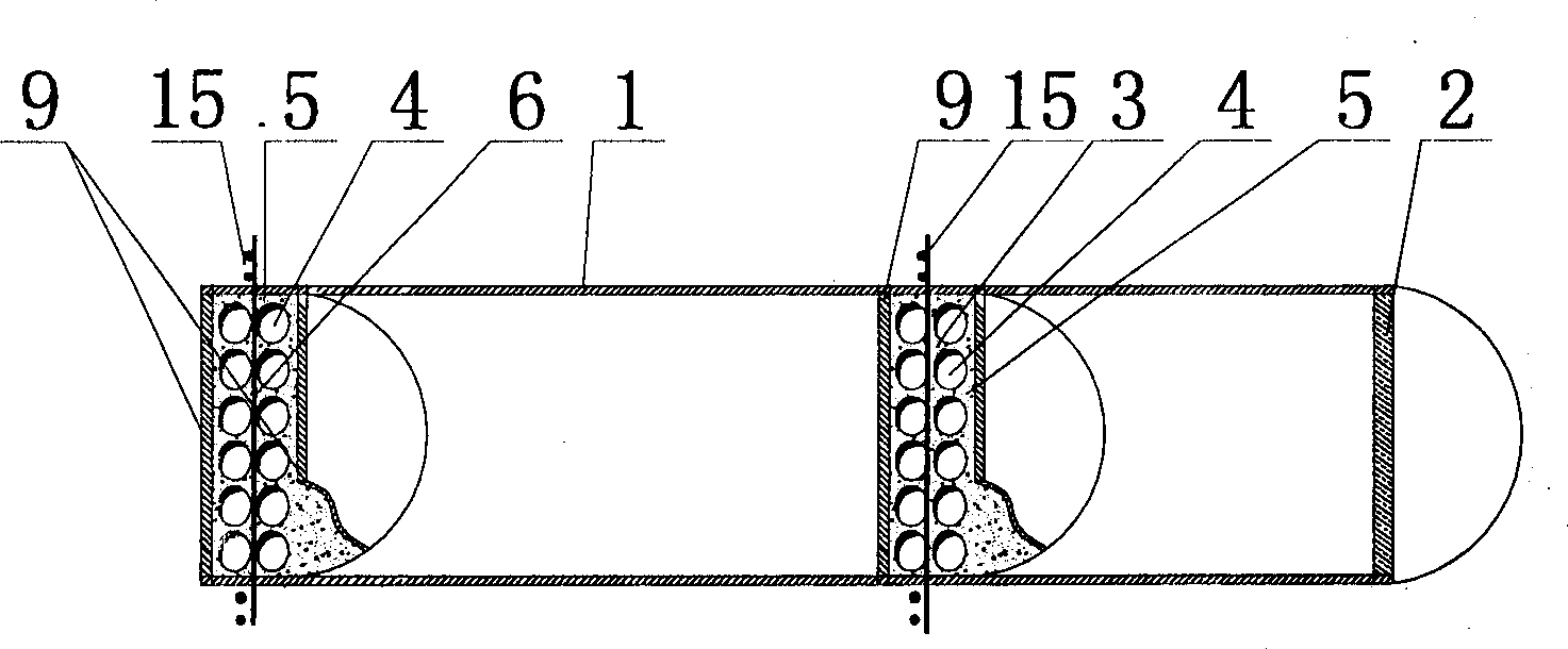 Hollow pipe member for in-situ deposited steel bar reinforced concrete combined structure