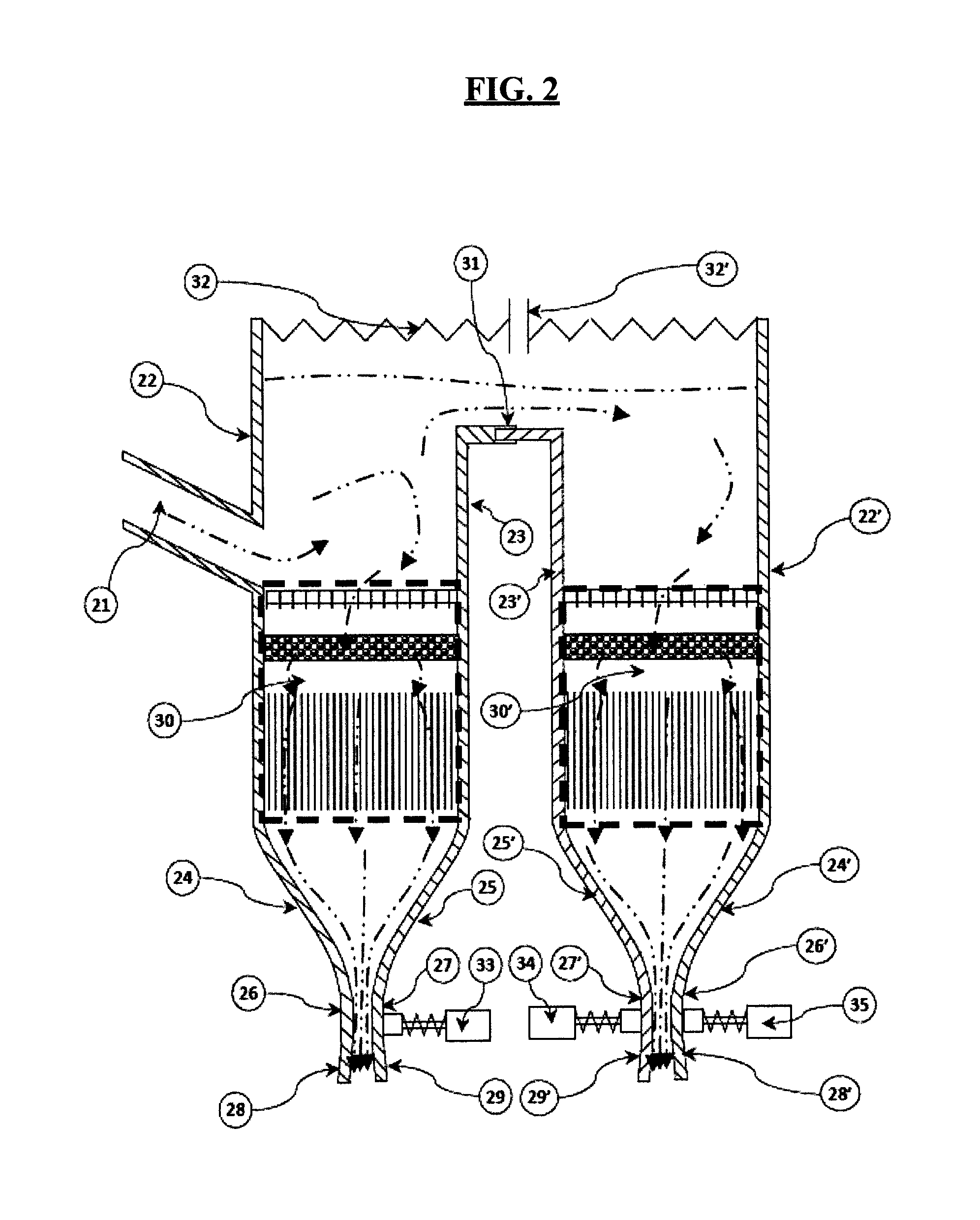 Module for a device generating at least one water curtain and corresponding device