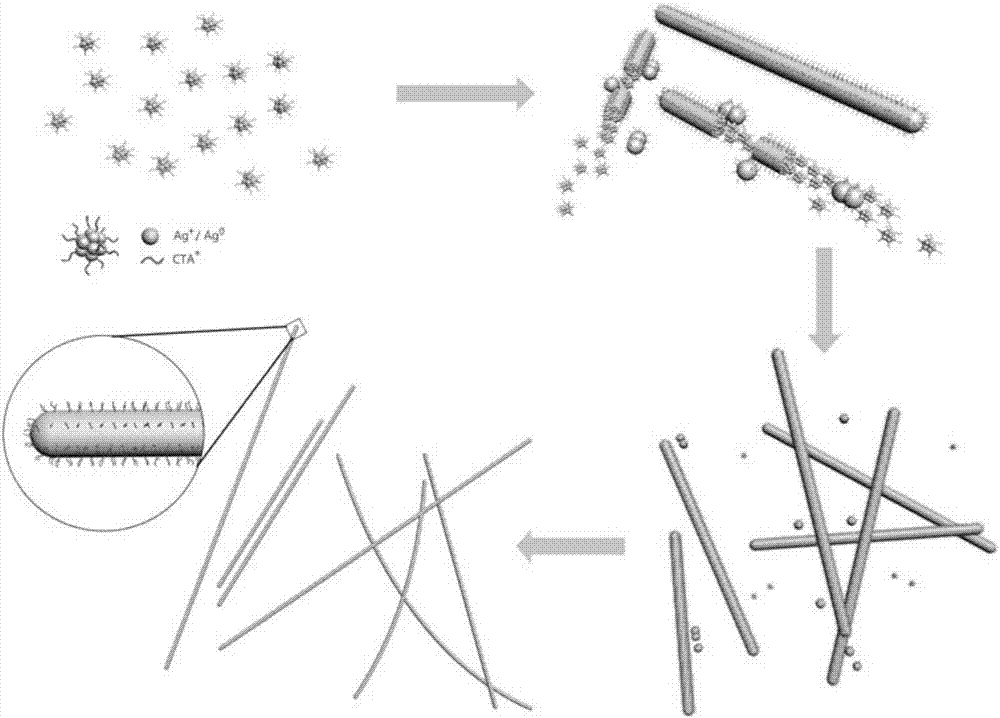 Preparation method for one-step synthesis of silver nanowires at room temperature