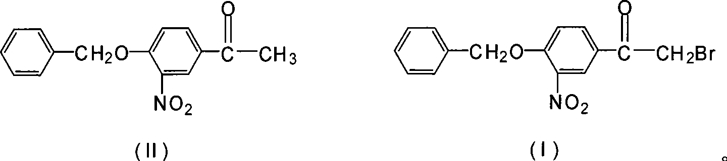 Novel synthesis method for 3-nitryl-4-benzyloxy-alpha-bromoacetophenone