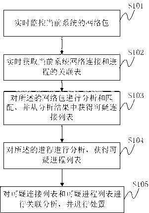 Detection method and system of rebound type Trojan