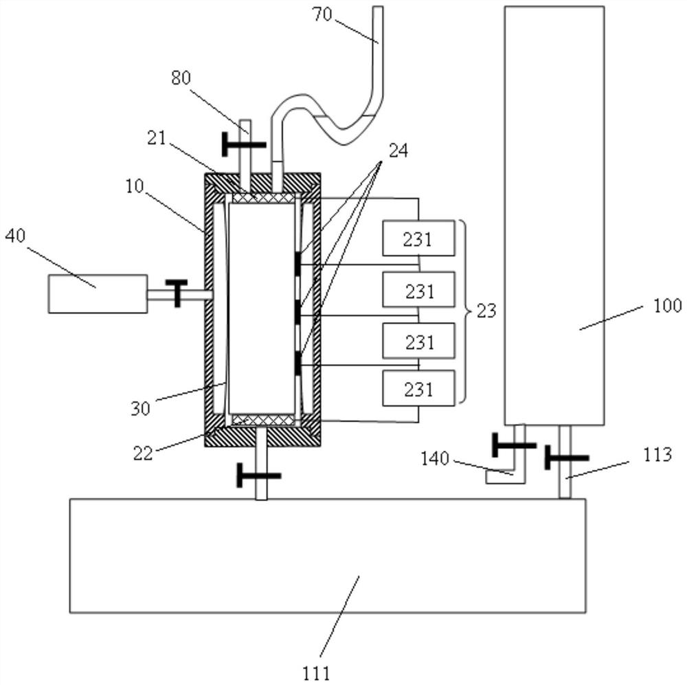 Measuring device and measuring method for unidirectional spontaneous imbibition oil displacement