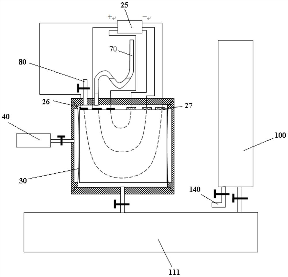 Measuring device and measuring method for unidirectional spontaneous imbibition oil displacement