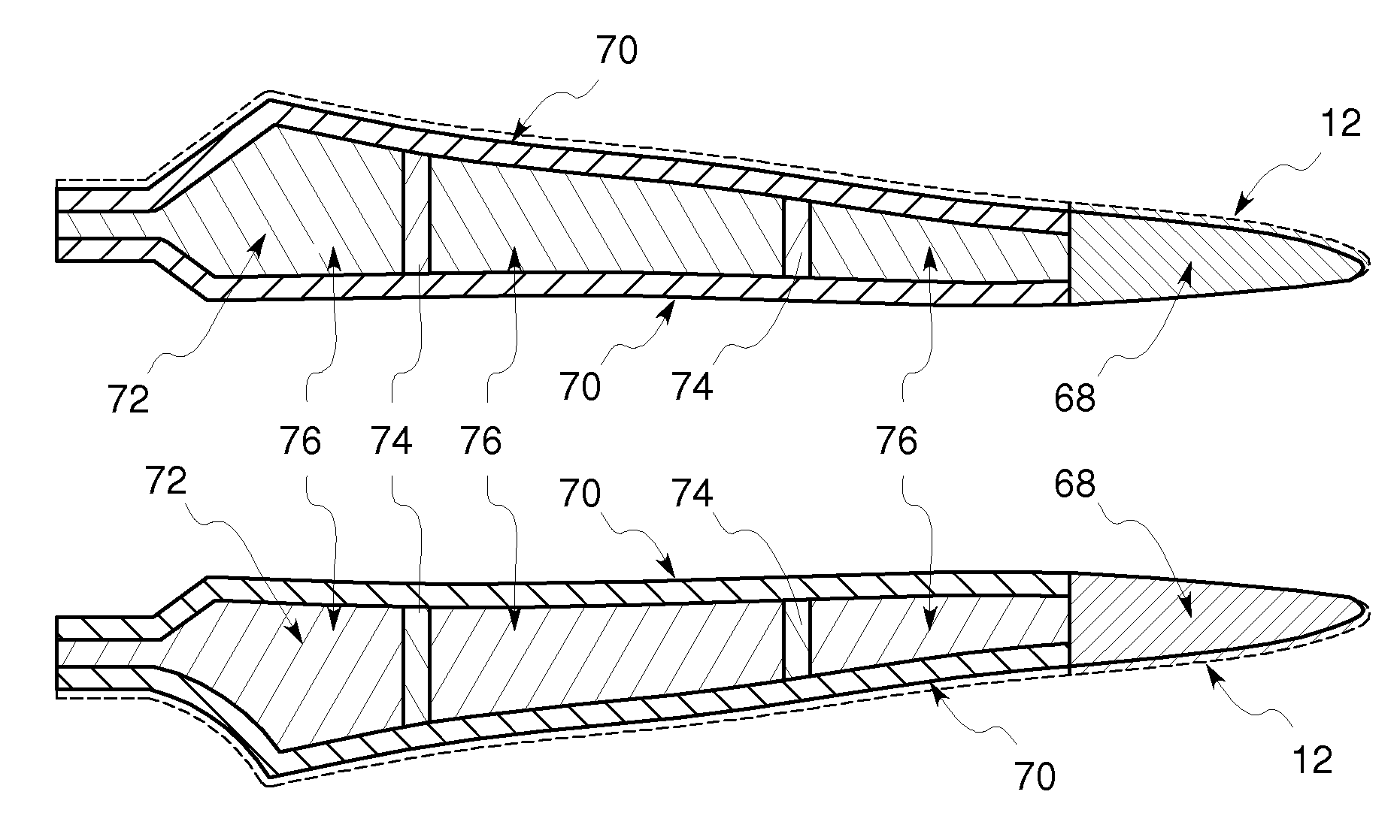 Transversal conduction lightning protection system