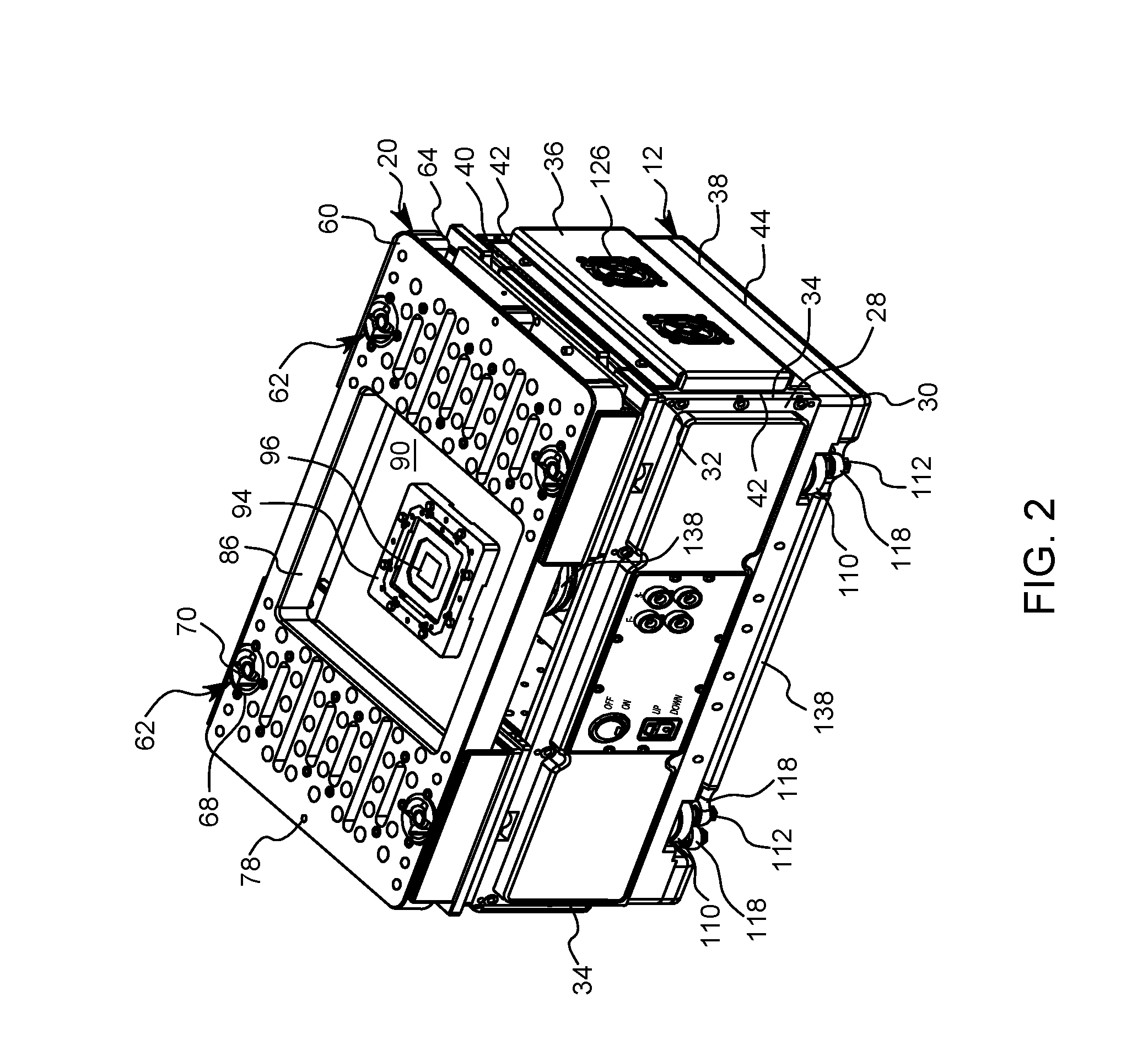 Quick change small footprint testing system and method of use