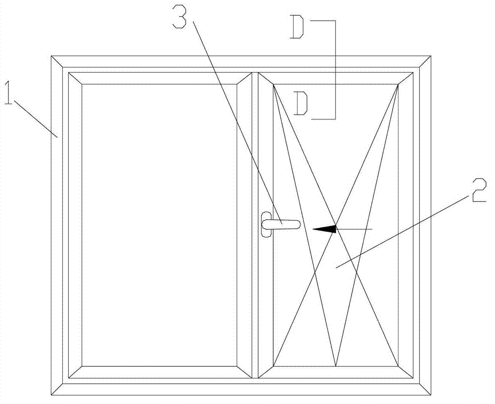 Inward falling sliding window