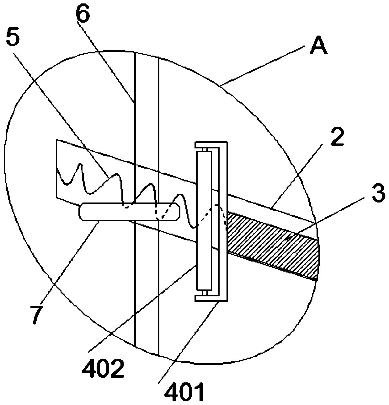 Crushing, drying and screening device for chemical materials