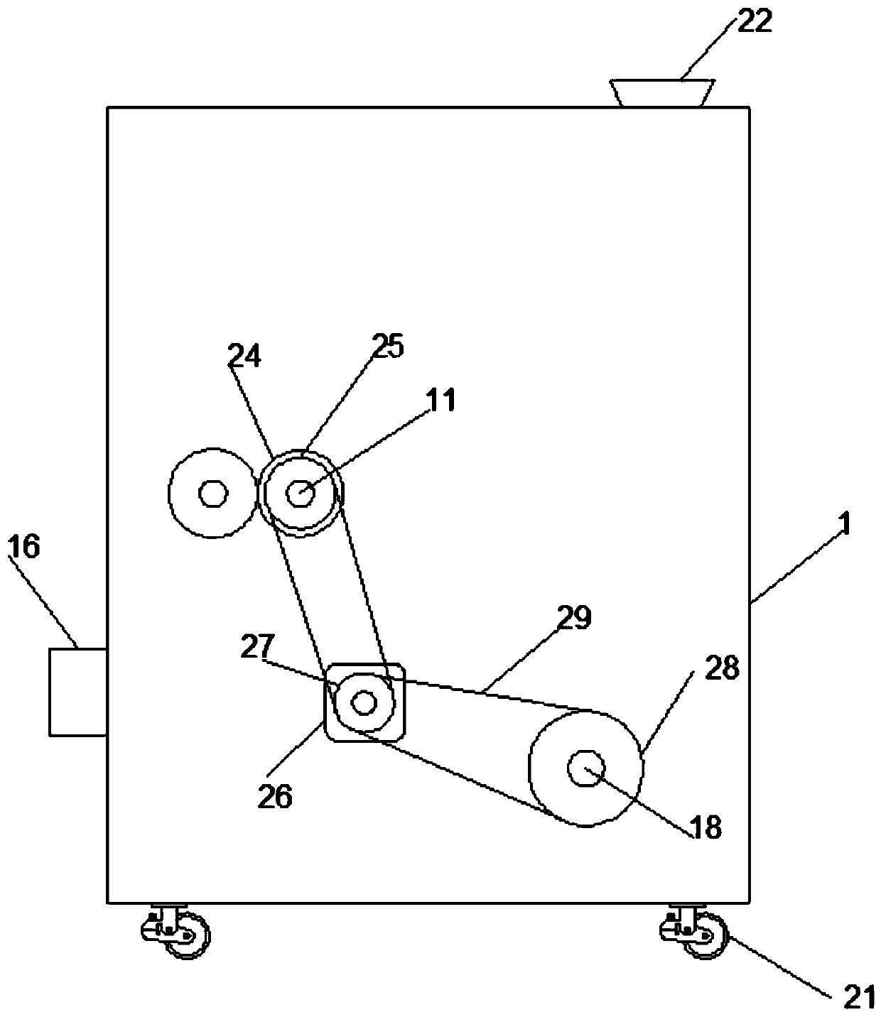 Crushing, drying and screening device for chemical materials