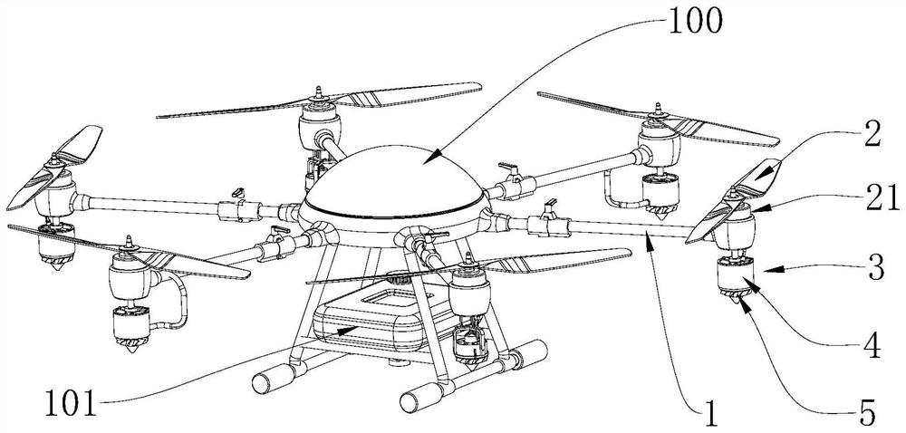 A multi-rotor UAV with a centrifugal nozzle