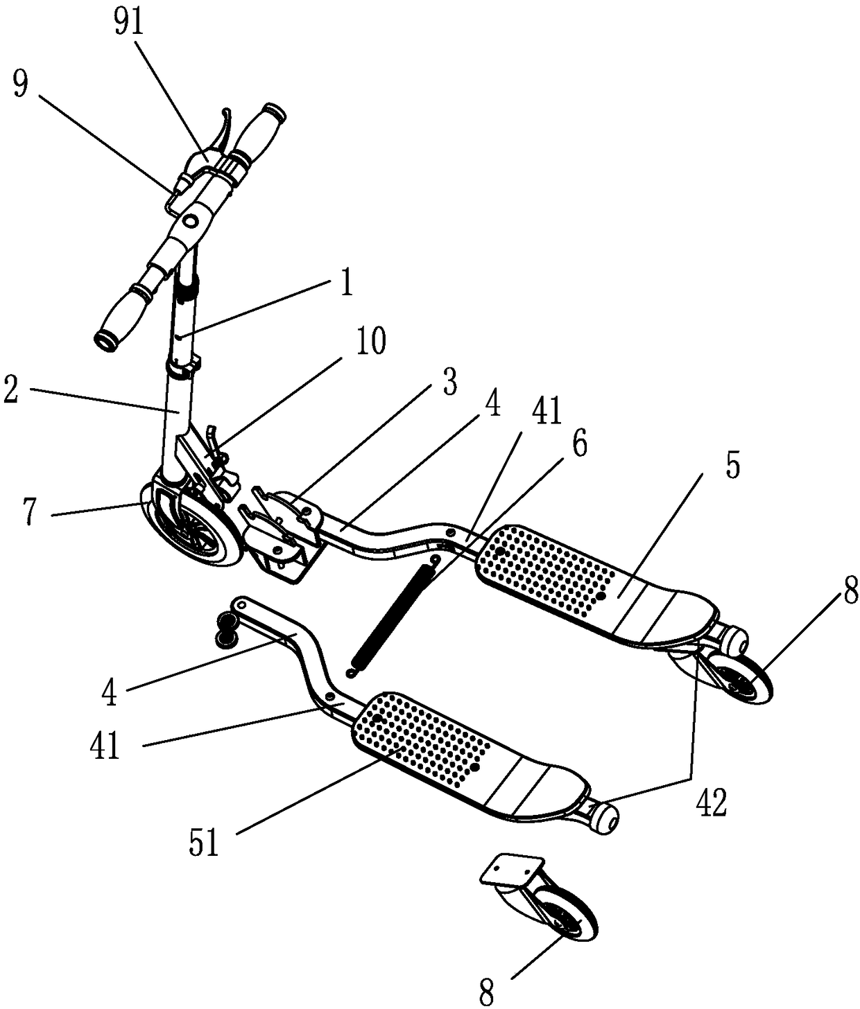 Breaststroke-type man-powered massaging cart