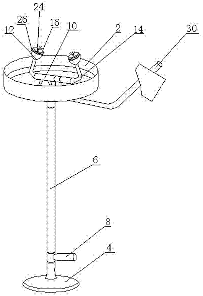 Dustproof double-mouth eyewash equipment used in laboratory