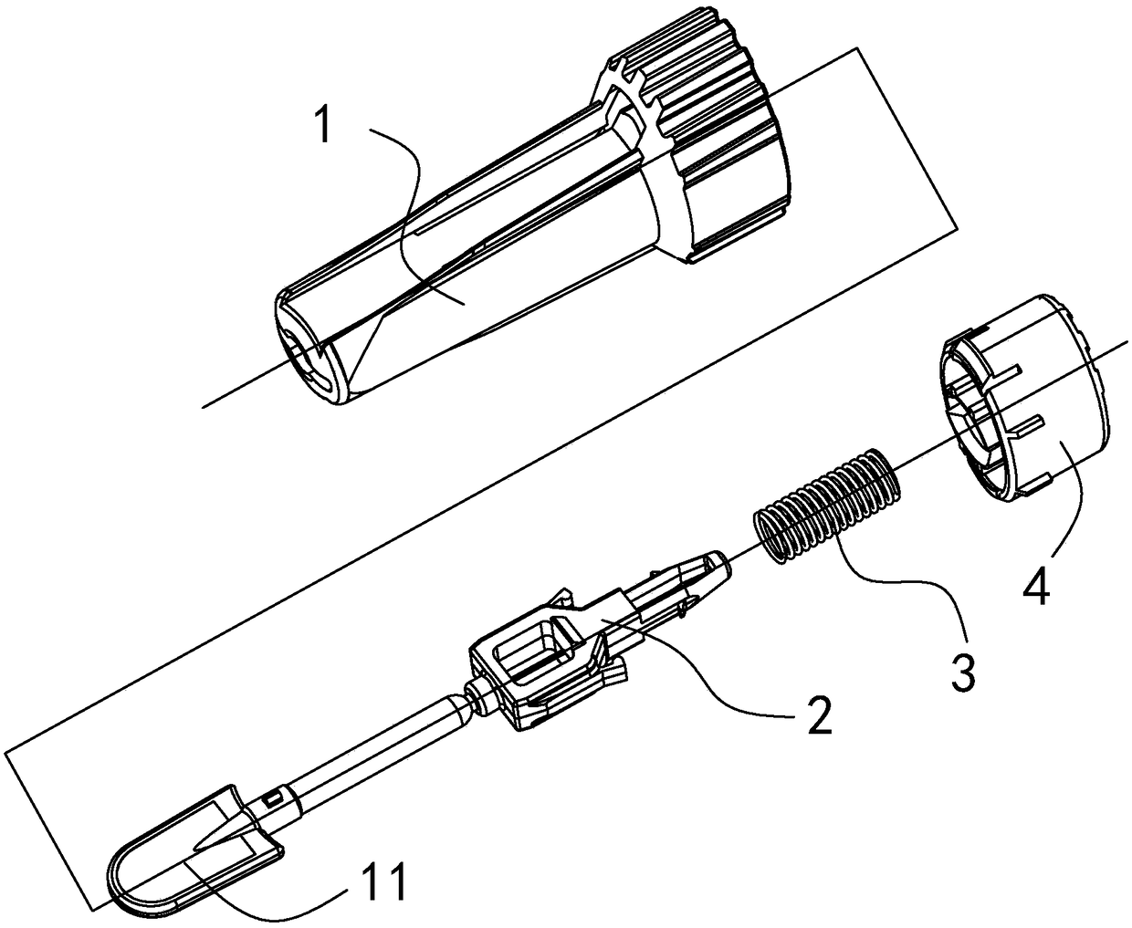 Tail-pressing disposable safe blood collector