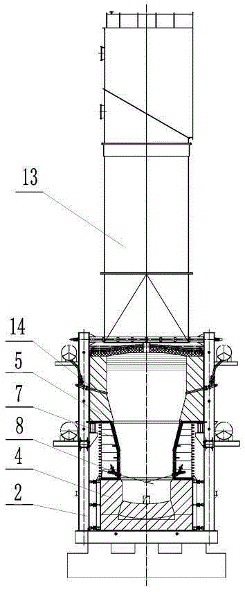 Vertical double-side-blowing smelting furnace