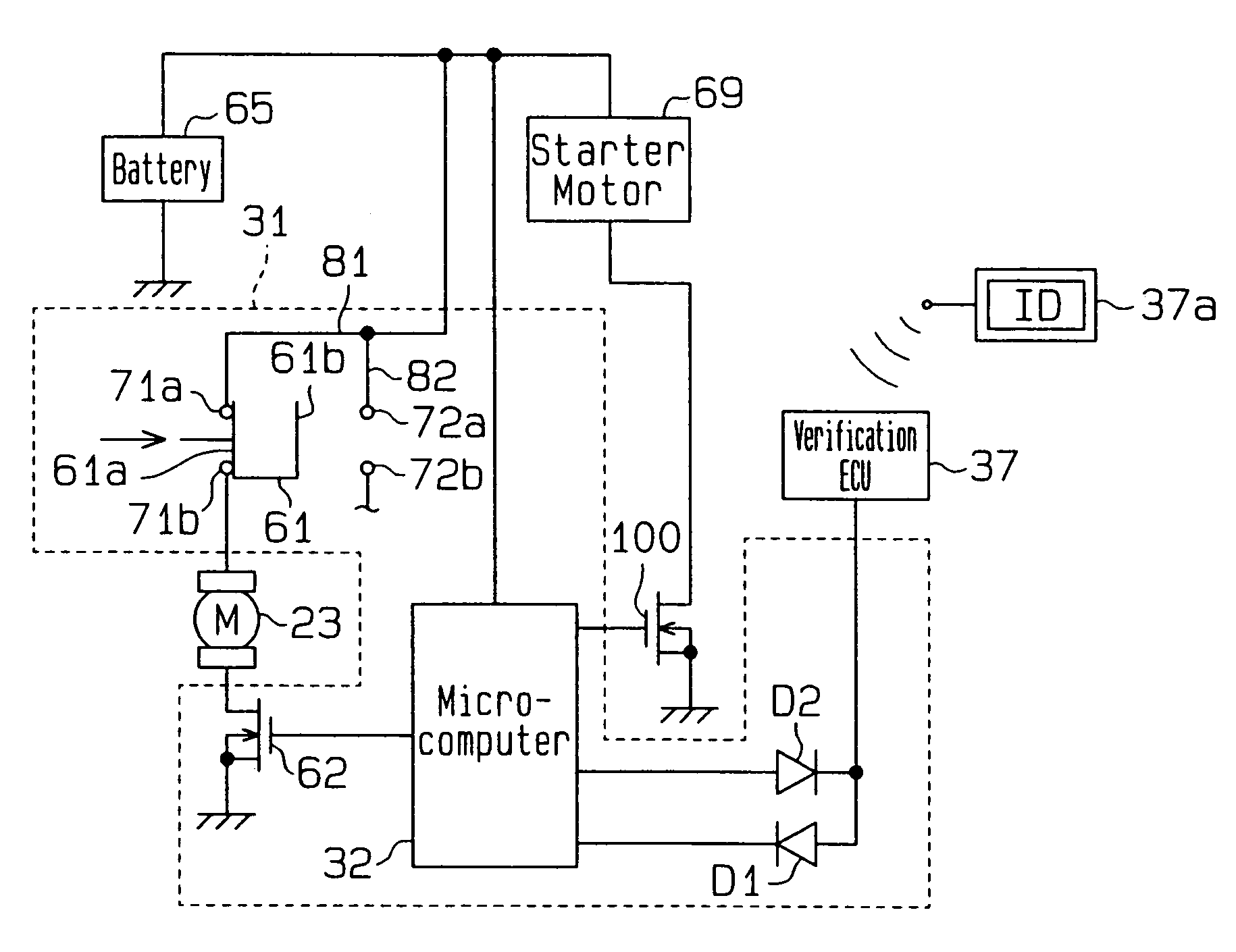 Electronic vehicle theft preventive device