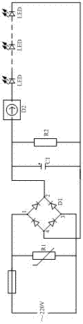 LED (light-emitting diode) advertising lamp box light source based on 220V AC (alternating current) power supply