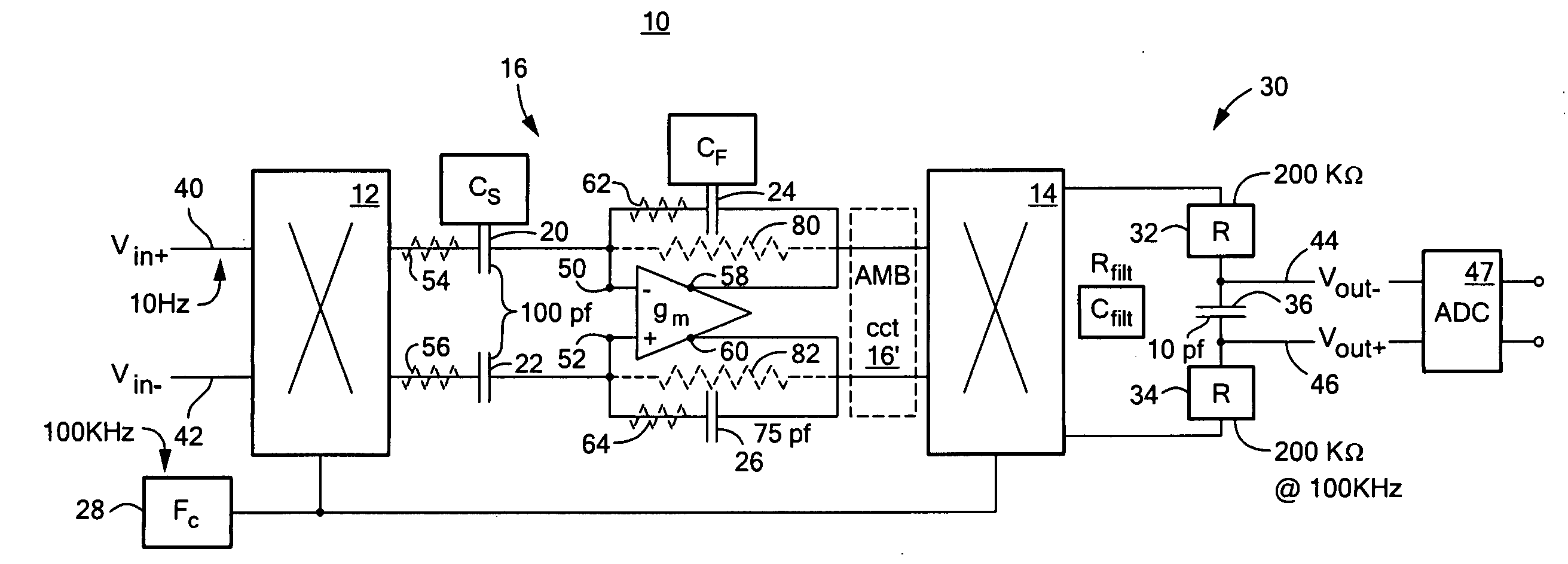 Low power, low noise amplifier system