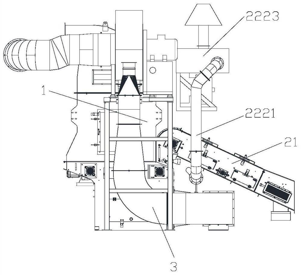 Wind throwing type wind separator