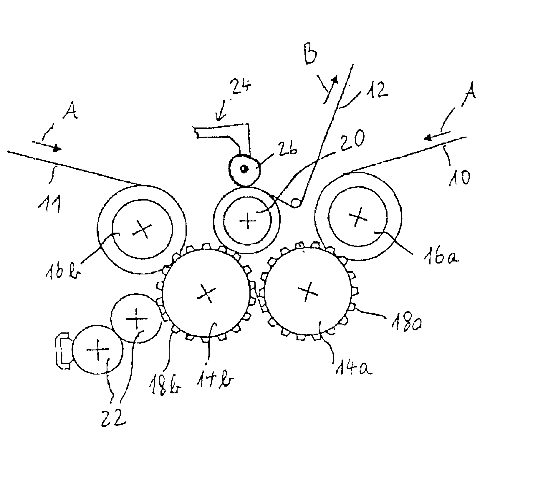 Device for applying a spot embossing pattern to a web of multi-ply tissue paper