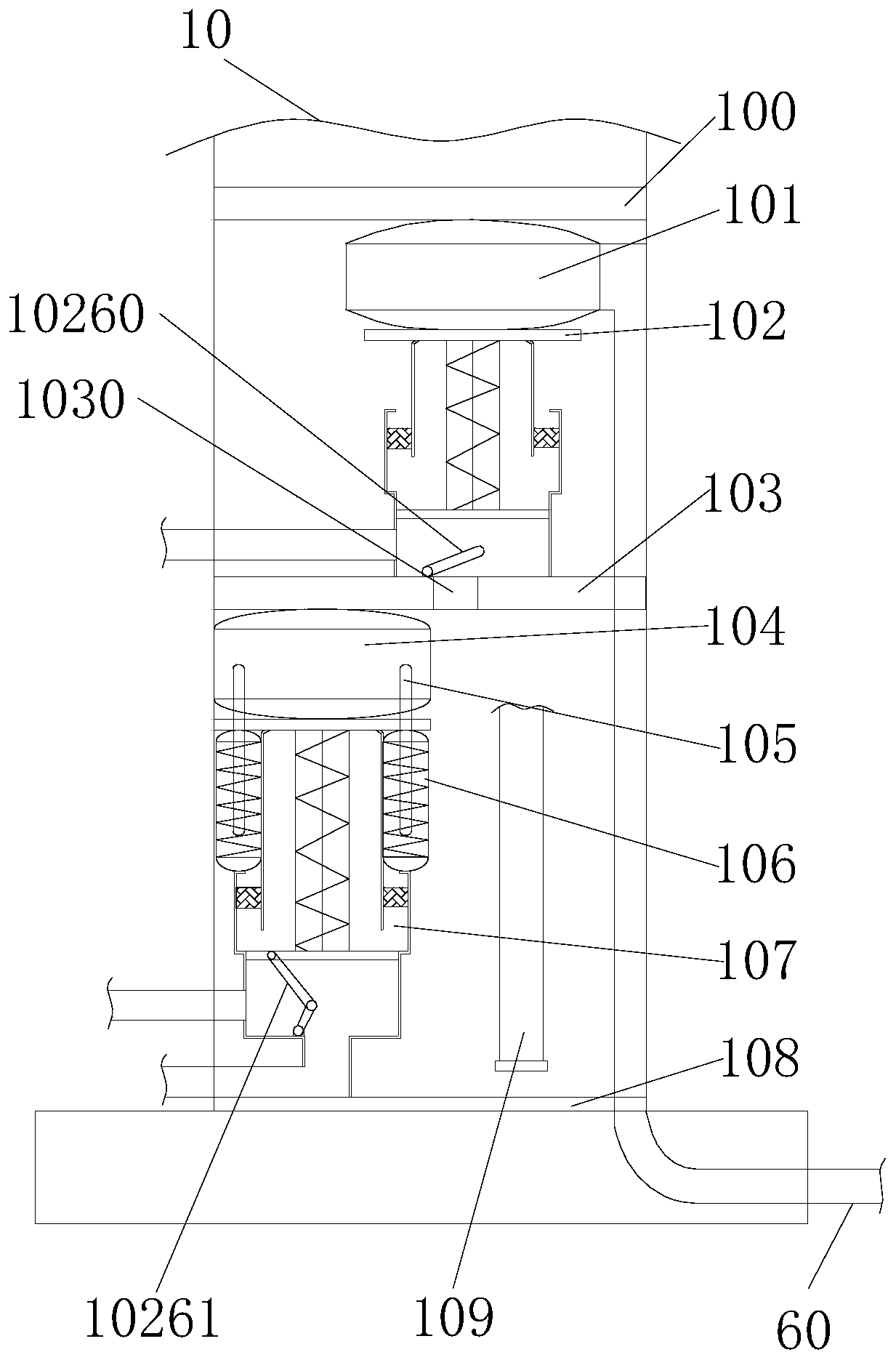 A flushing device with drainage function for stomatology