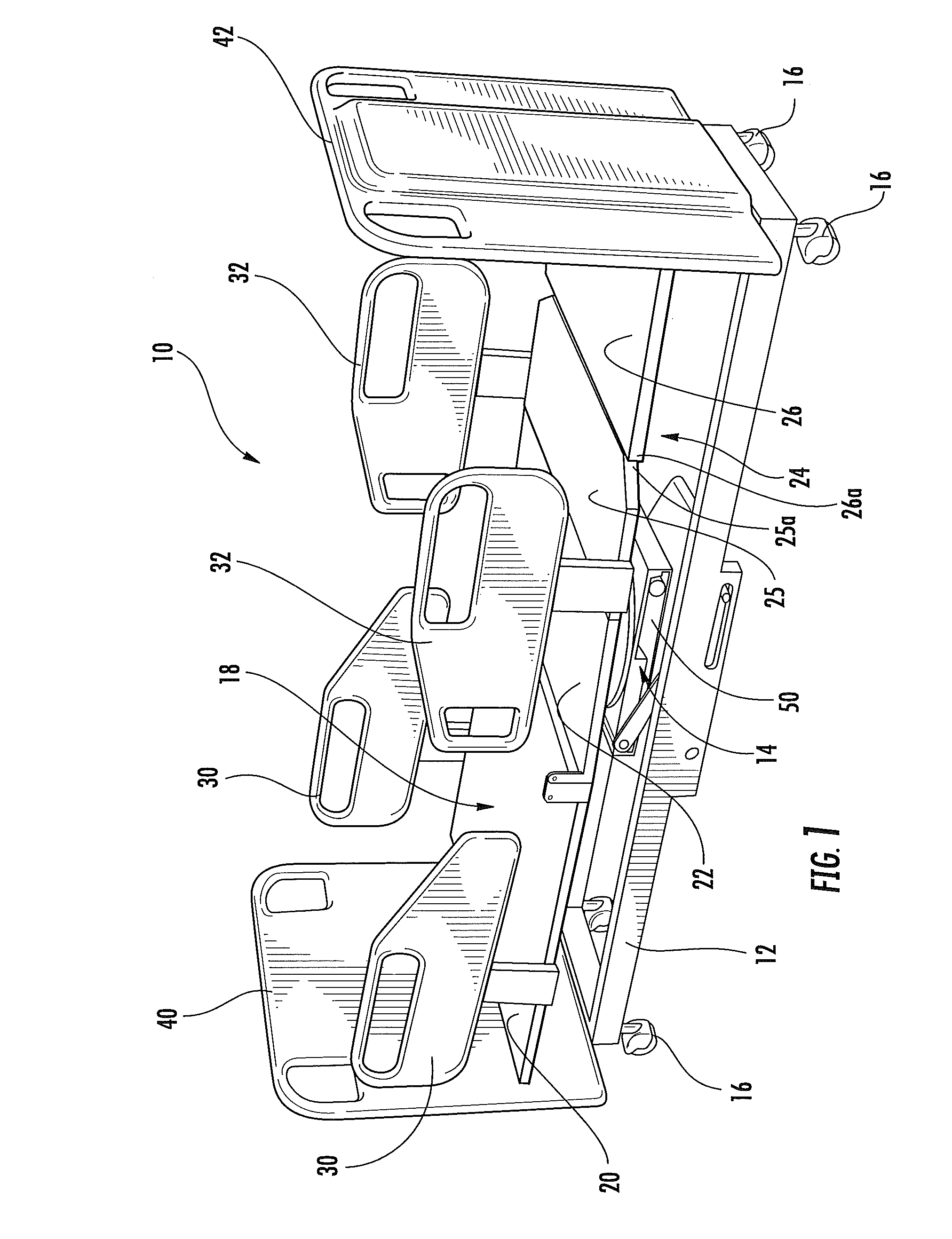 Hospital chair beds with drop foot section