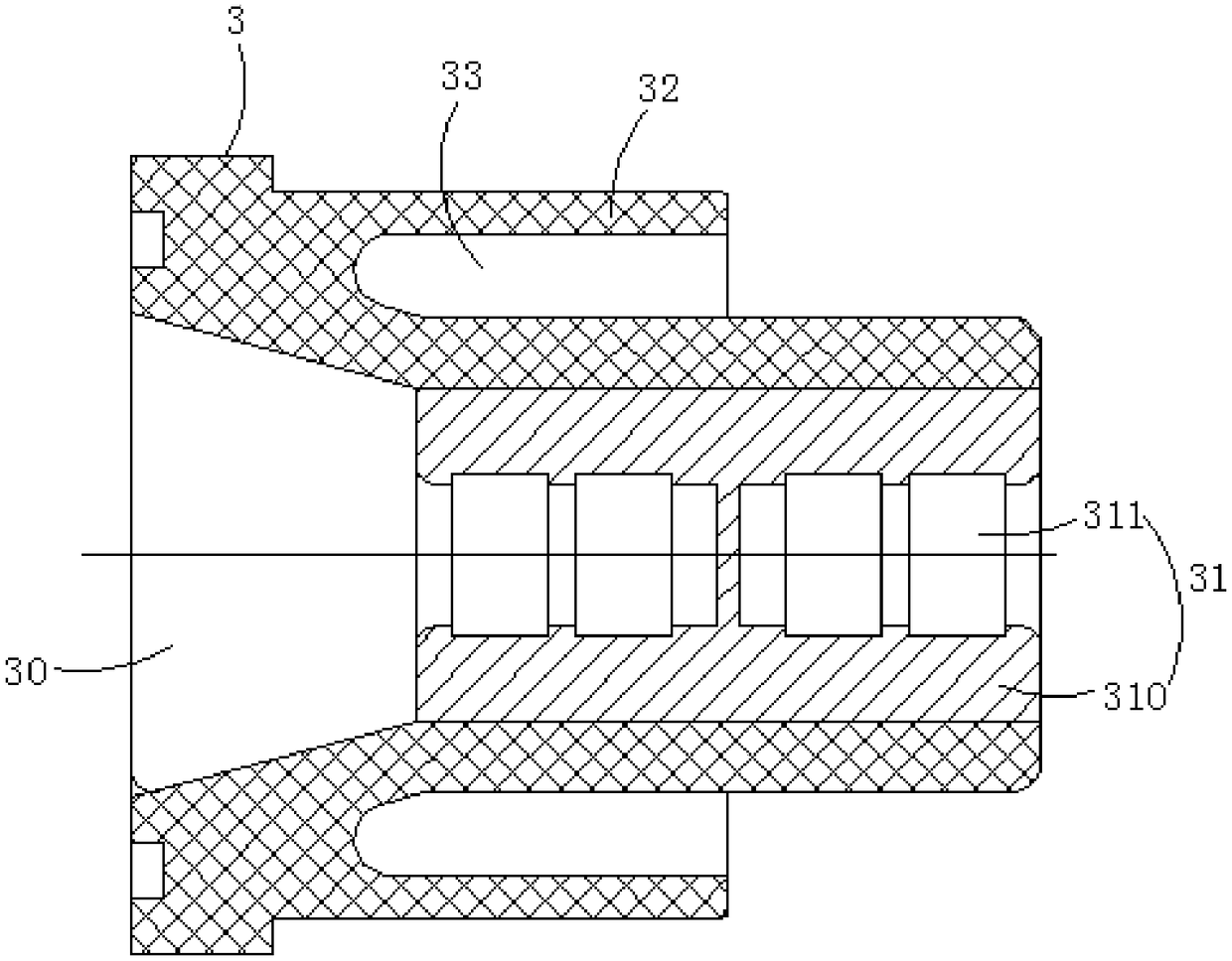 Inner cone plug-in and plug-out cable combination accessory