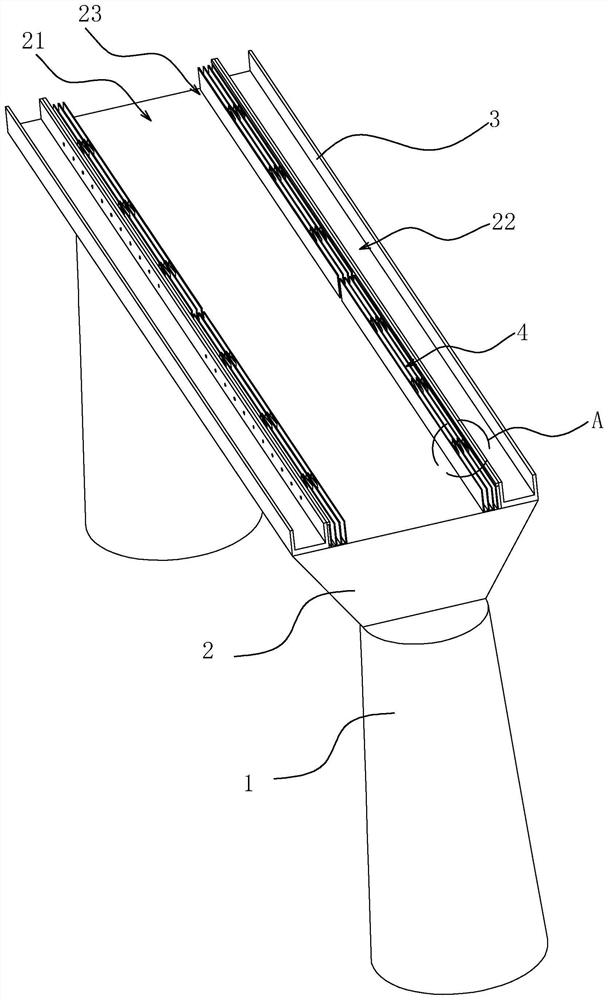 Municipal bridge structure and construction method