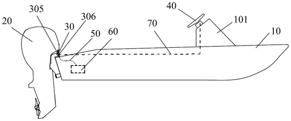 Marine propeller electric steering system, marine propeller and boat