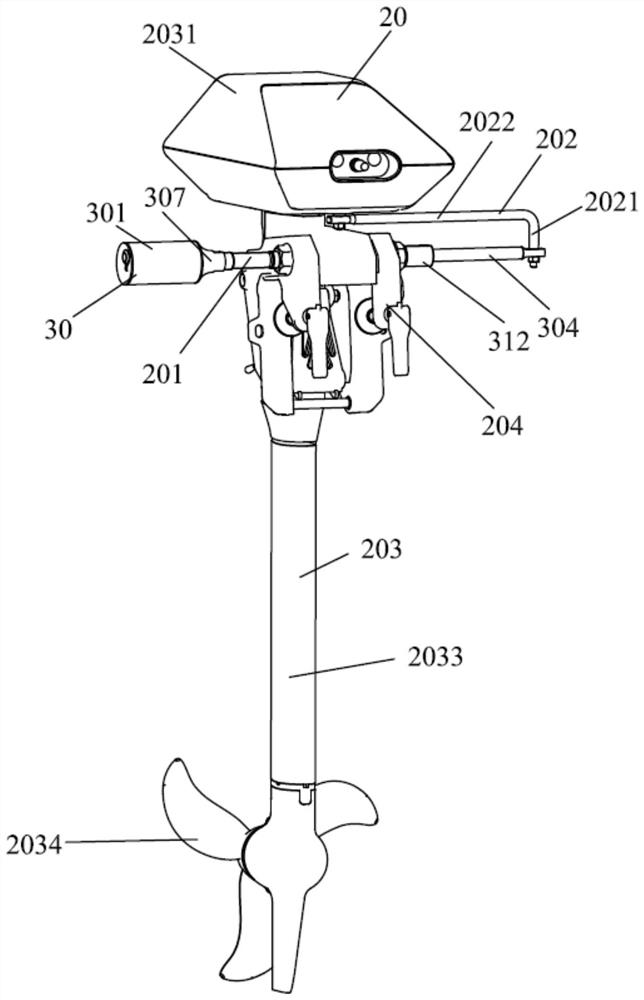 Marine propeller electric steering system, marine propeller and boat