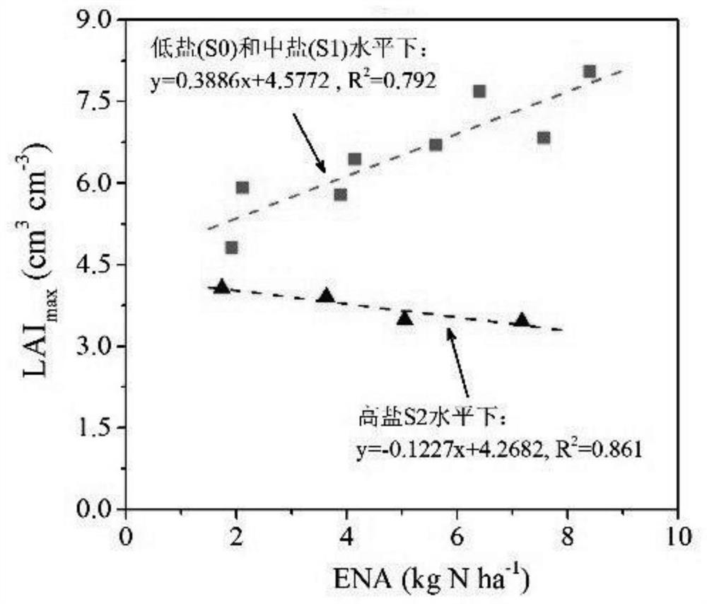 Prediction method for sunflower leaf area index growth based on salt nitrogen influence