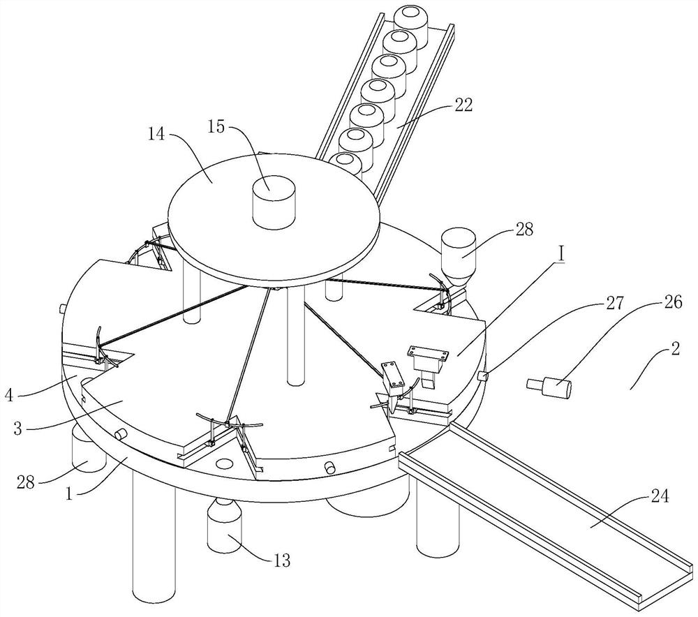 Full-automatic feeding and discharging rotating disc type oil spraying machine