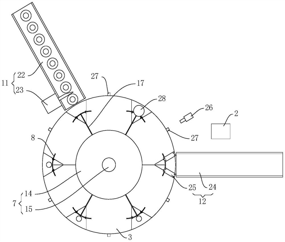 Full-automatic feeding and discharging rotating disc type oil spraying machine