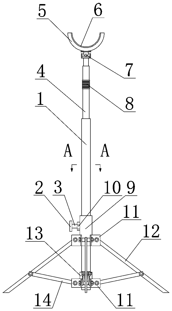 Cable support with automatic umbrella-shaped telescopic legs