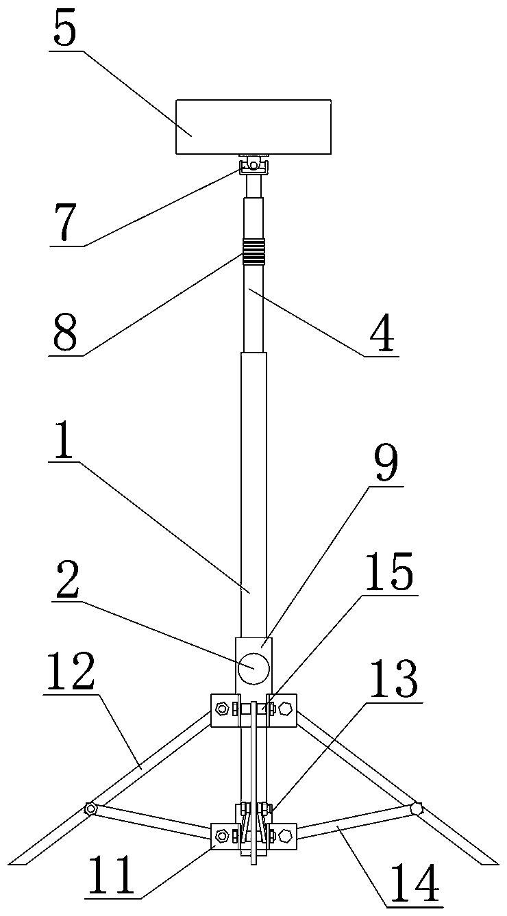 Cable support with automatic umbrella-shaped telescopic legs