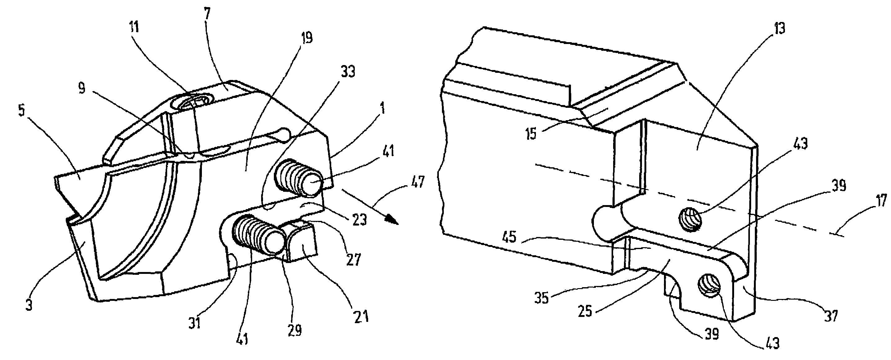 Tool holder for cutting bodies