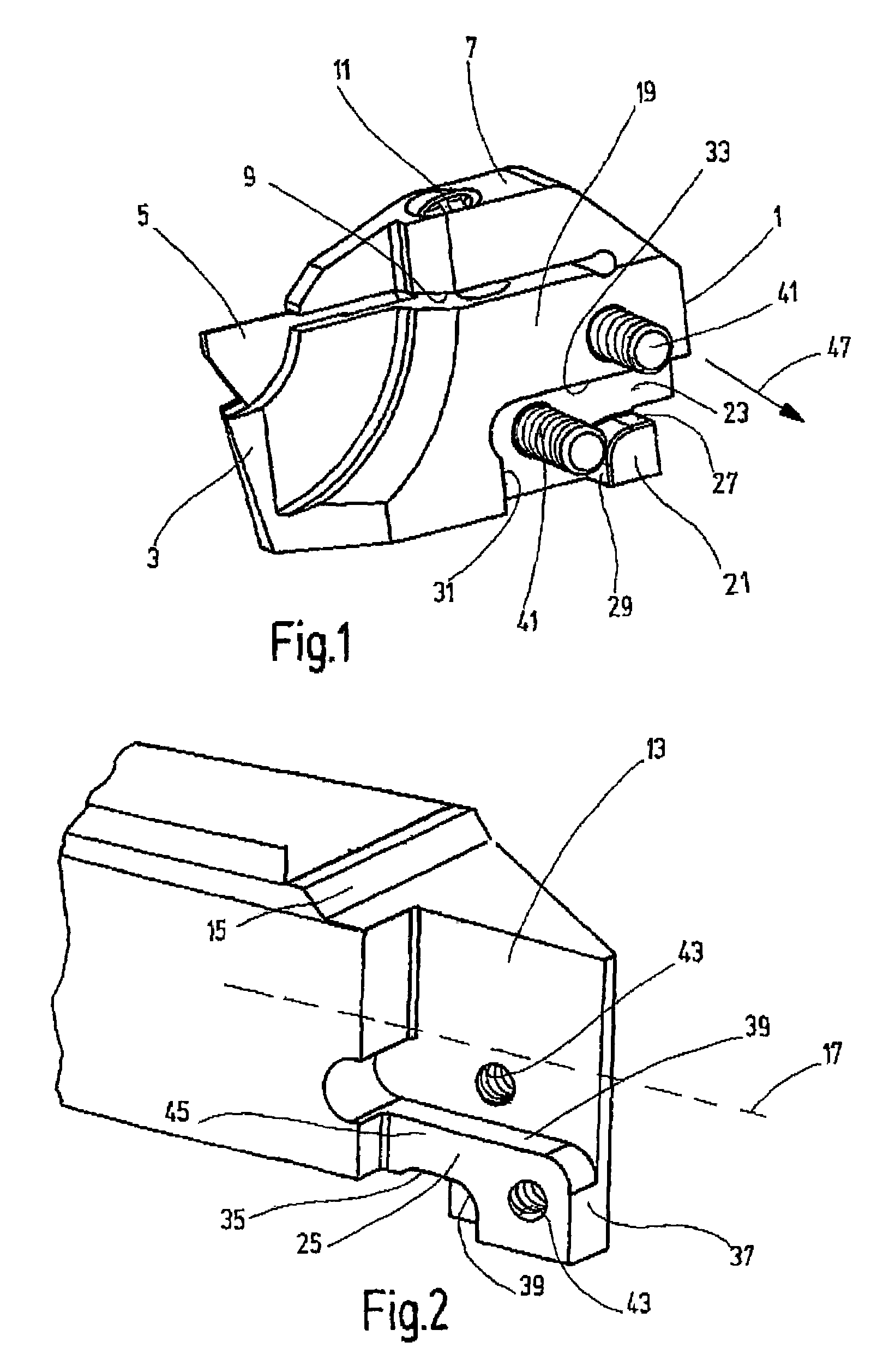 Tool holder for cutting bodies