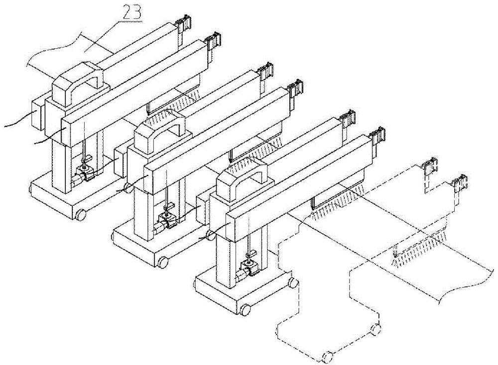 Electrostatic powder spraying trolley for multi-branch-path electrostatic external arrangement