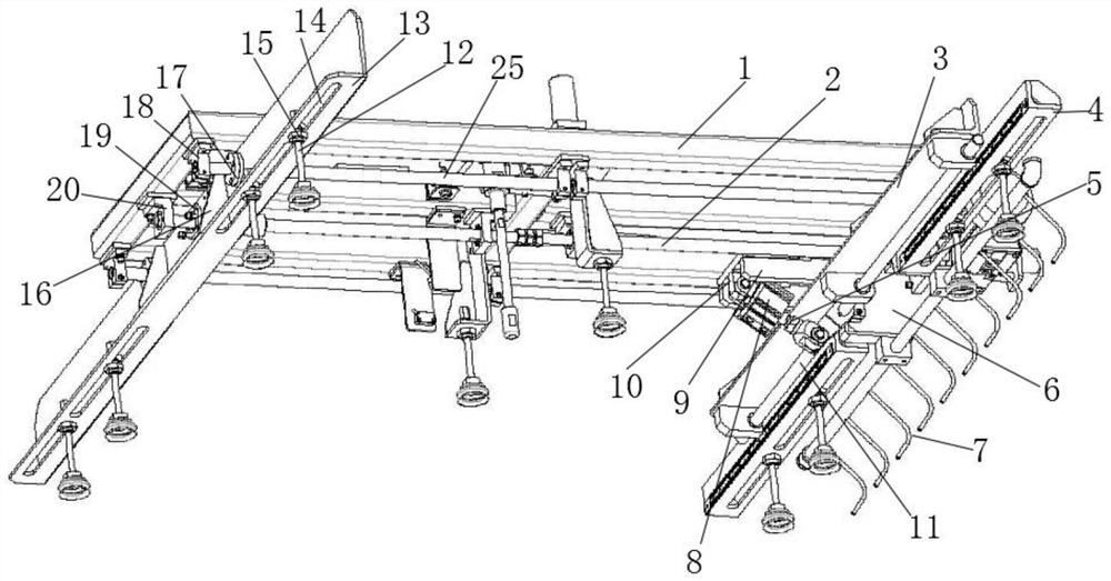 Sucking device driven by motor and capable of automatically regulating width as well as working method thereof