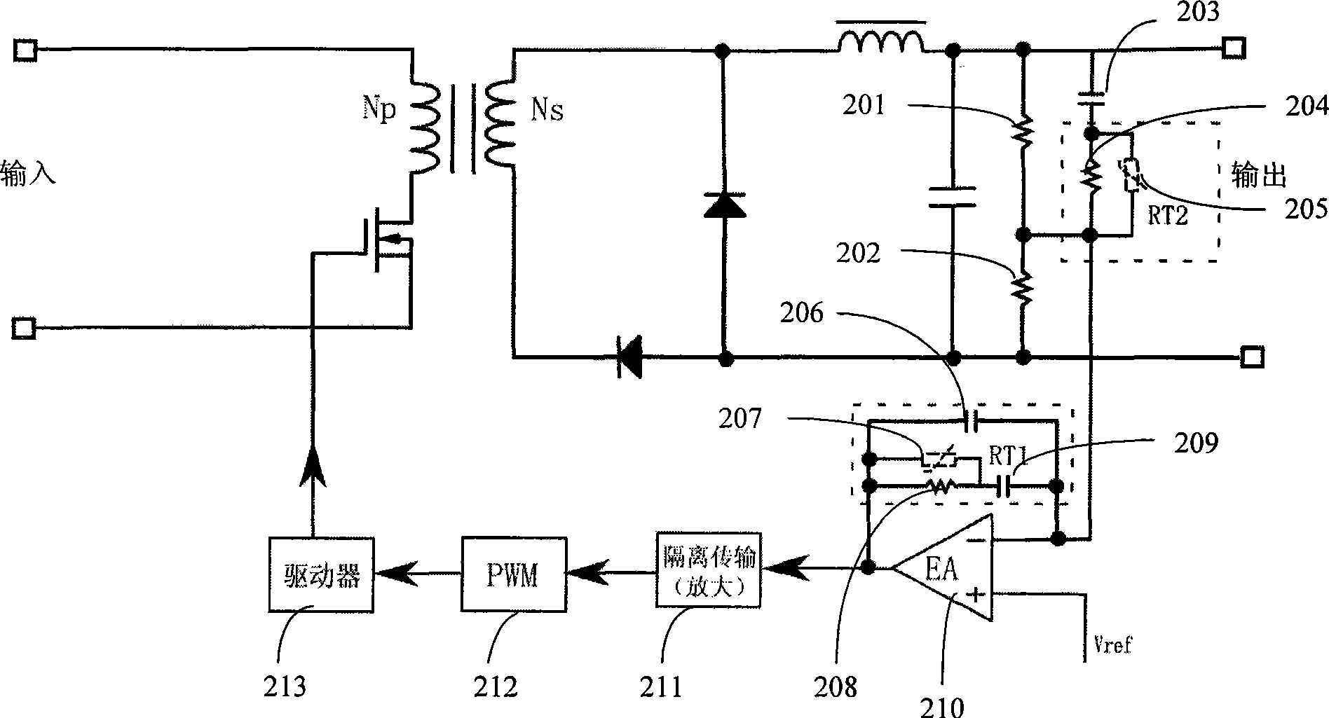 Temperature characteristic compensation method and circuit of control system