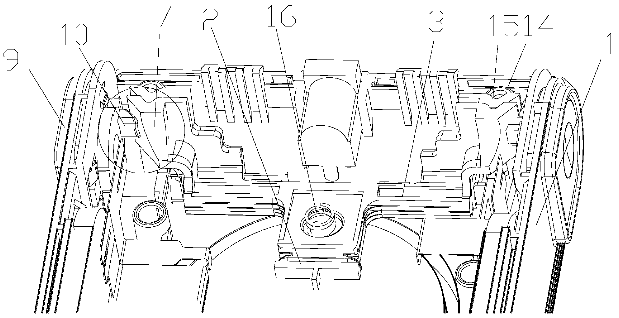 Rotary lock catch structure of dust collector battery pack