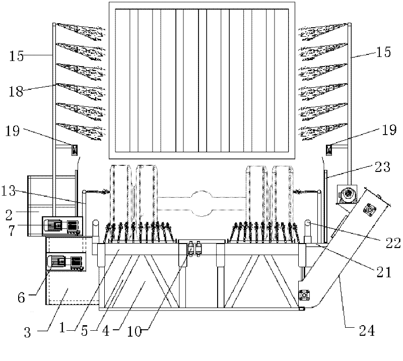 A whole vehicle automatic washing machine for engineering vehicles